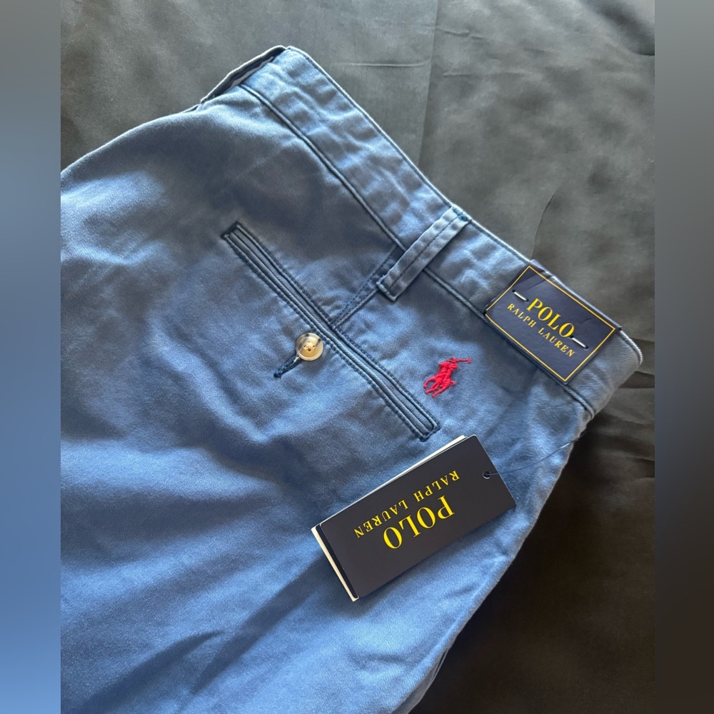 Ralph Lauren Men's Blue Chino Pants with Red Pony. Big and tall - Picture 3 of 6